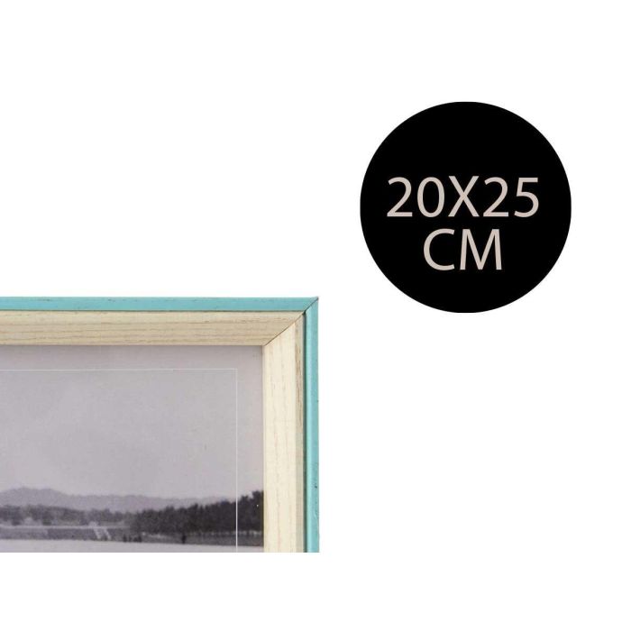 Giftdecor Portafotos Madera 20x25 cm Azul y Natural con Marco de Madera MDF y Cristal (Set de 24) 3