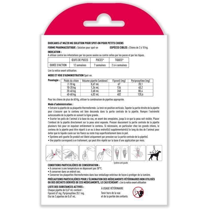 VETOCANIS Control de pulgas y garrapatas Duo Spot on - 2 pipetas - Efectividad 7 semanas - Para perros medianos 3 VETOCANIS Control de pulgas y garrapatas Duo Spot on - 2 pipetas - Efectividad 7 semanas - Para perros medianos 3