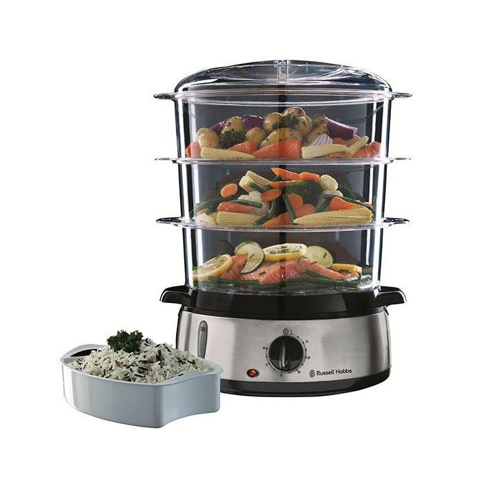 Russell Hobbs 19270-56 Cocina a Vapor con 3 Recipientes Apilables y Temporizador de 60 Minutos Russell Hobbs 19270-56 Cocina a Vapor con 3 Recipientes Apilables y Temporizador de 60 Minutos