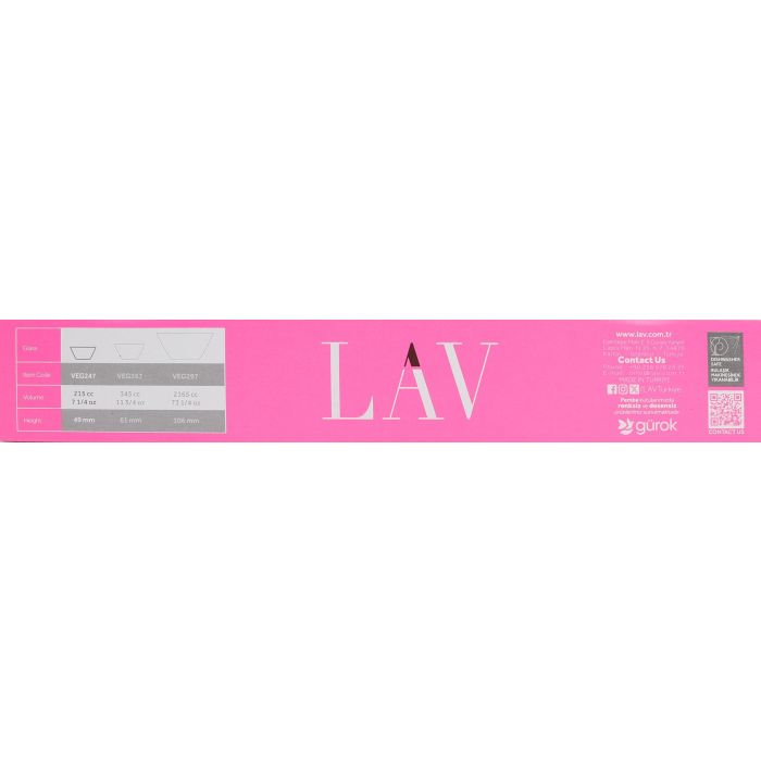Lav Set 6 Bols 10.5 cm 215 cc Colección Vega (8 Cajas) 1