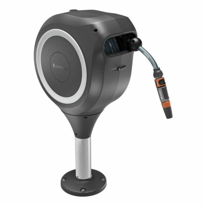 Gardena GAR1706493606068 Enrollador Automático de Manguera RollUp S Blanco 15 Metros con Manguera de 13 mm para Terraza