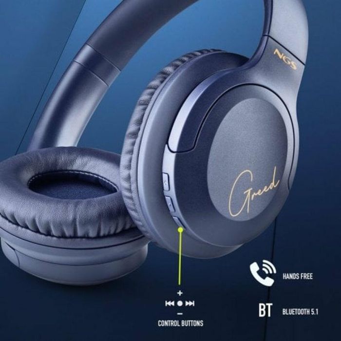 NGS ARTICAGREEDBLUE Auriculares Inalámbricos Bluetooth 5.1 con Micrófono Diadema Plegable Azules Hasta 12h Batería 6 NGS ARTICAGREEDBLUE Auriculares Inalámbricos Bluetooth 5.1 con Micrófono Diadema Plegable Azules Hasta 12h Batería 6