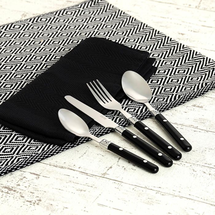 Pradel Set 16 Cubiertos Saxo Acero Inox Bicolor 25 cm-1,2 mm Brillo Larga Duracion 1