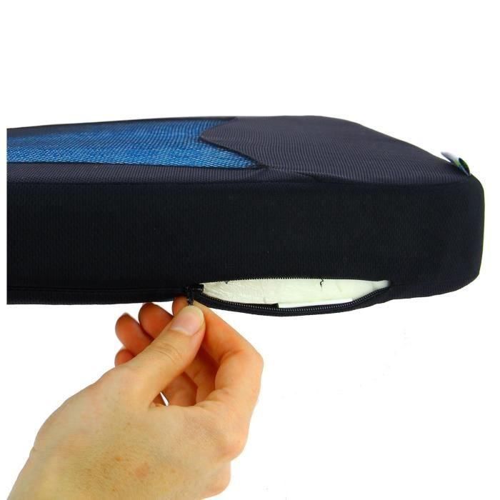 Cojín de asiento de gel confort - KINE TRAVEL - 169842 - Negro y azul 1 Cojín de asiento de gel confort - KINE TRAVEL - 169842 - Negro y azul 1
