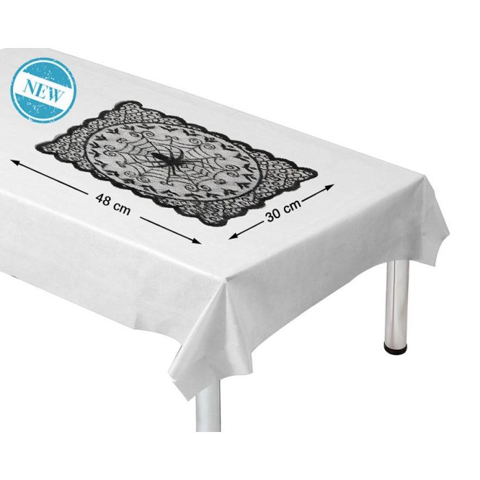 Mantel Centro de Mesa de Encaje Diseño Araña para Halloween 48x30 cm 0 Mantel Centro de Mesa de Encaje Diseño Araña para Halloween 48x30 cm 0