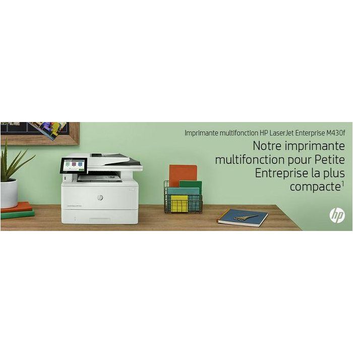 HP LaserJet Enterprise M430f - Impresora Multifunción Láser Monocromo, 40 ppm, Fax, Escaneo/Copia Dúplex Automático, Pantalla Táctil 4.3", Ethernet