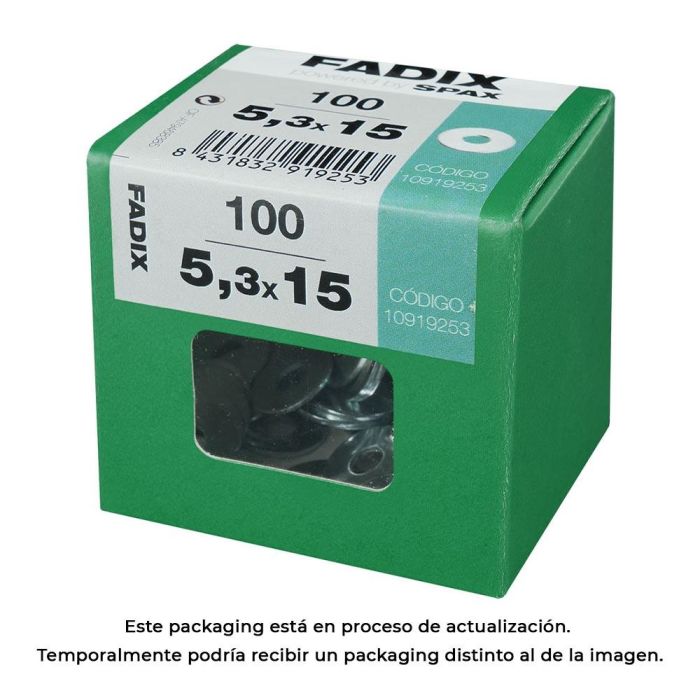 Fadix Arandela Plana Ancha de Cinc 5,3x15mm - Caja con 100 Unidades