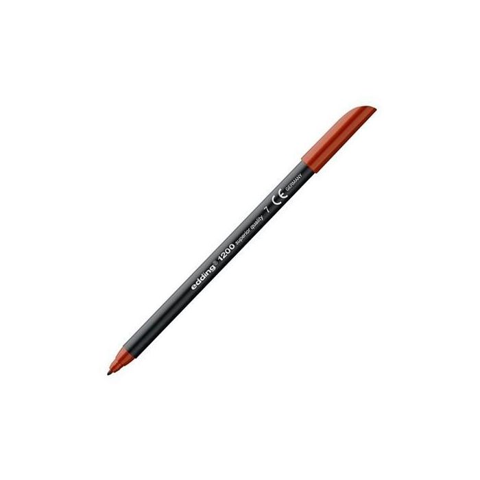 Edding Rotulador 1200 Punta Fina Marrón 1mm (10 Unidades) para Escritura y Bocetos sobre Papel Claro (10 Unidades)