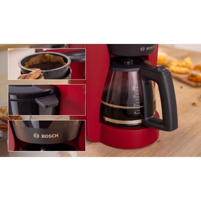 Cafetera de filtro - BOSCH - TKA2M114 MyMoment - Roja - Capacidad 1,25L - Jarra de cristal - Sistema antigoteo 2 Cafetera de filtro - BOSCH - TKA2M114 MyMoment - Roja - Capacidad 1,25L - Jarra de cristal - Sistema antigoteo 2