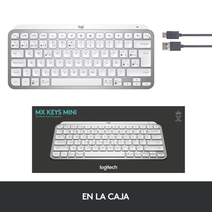 Logitech MX Keys Mini Teclado Inalámbrico Gris Pálido - Teclas Esféricas Cóncavas, Retroiluminación Inteligente, Bluetooth 28