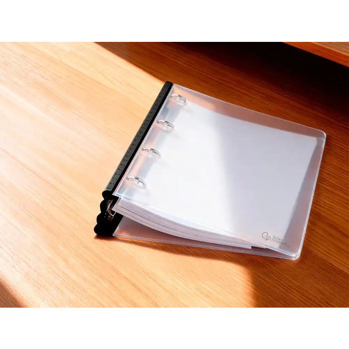 Liderpapel Carpeta 4 Anillas Redondas 25 mm Polipropileno DIN A4 Ultra Compacta Lomo Extensible 4 cm Translucida 9
