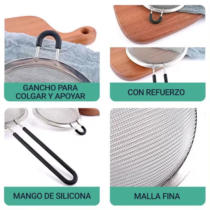 Colador de acero con mango soft 10 cm - Quttin (24 Unidades) 4 Colador de acero con mango soft 10 cm - Quttin (24 Unidades) 4