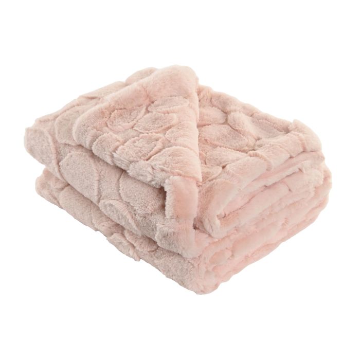 DKD Home Decor Manta Poliéster Rosa Palo Urban 170 x 130 cm 880 gsm para Sofá (2 Unidades)