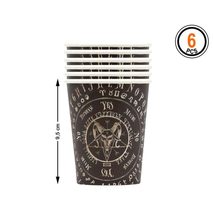 Vasos de Cartón 9.5 cm Tablero Ouija 6 Unidades