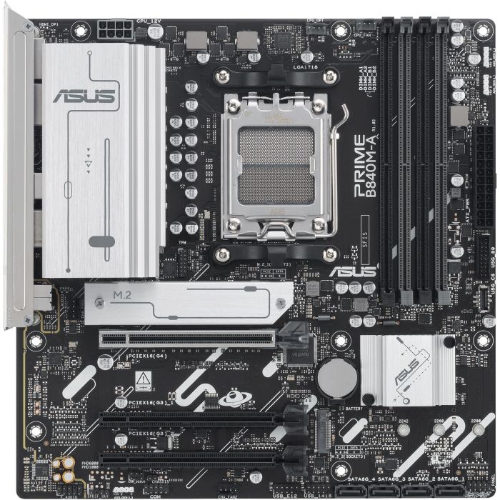 ASUS PRIME B840M-A-CSM Placa Base AMD AM5, Ryzen 7000/8000/9000 Series, DDR5 192GB, mATX, 2.5G Ethernet 1