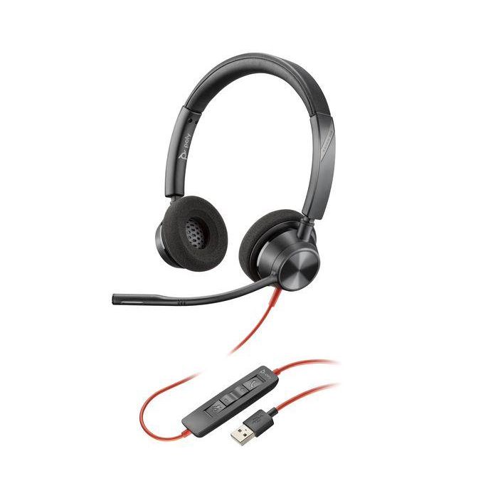 HP Poly Blackwire 3320 USB-A Stereo Headset - Calidad de Audio y Confort para Empresa