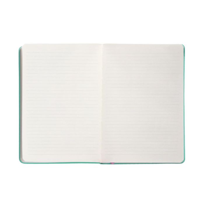 Cuaderno Con Gomilla Antartik Notes Tapa Dura A4 Hojas Rayas Rosa Y Turquesa 100 Hojas 80 gr Fsc 7