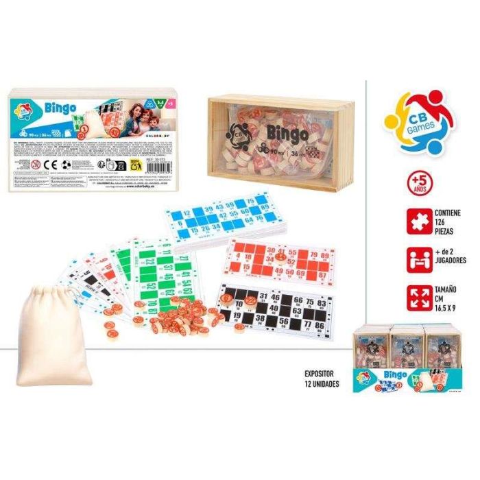 Bingo 90 numeros con 36 cartones. 16,5x9 cm. 1