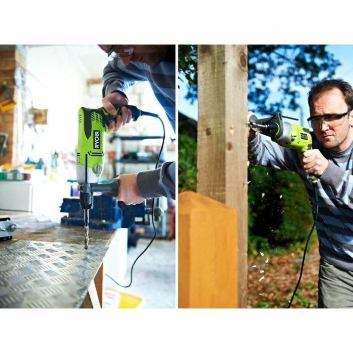 Ryobi Martillo Perforador 1200W, Portabrocas Autoportante 13mm, 2 Velocidades, Variador, Parada de Impacto, Luz LED 4