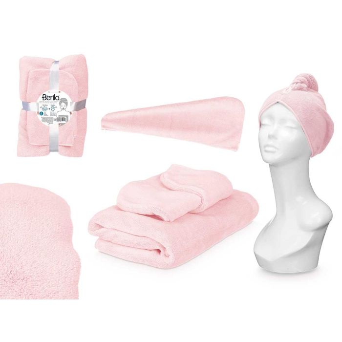 Toalla Capucha Rosa Palo Berilo - Juego 70x140 cm + Capa 25x65 cm - Polyester (6 Unidades) Toalla Capucha Rosa Palo Berilo - Juego 70x140 cm + Capa 25x65 cm - Polyester (6 Unidades)