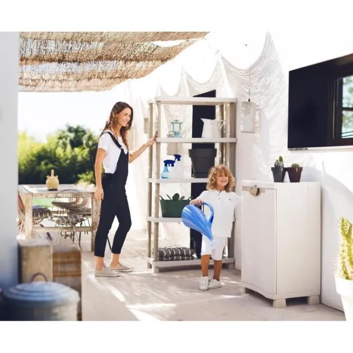 Plastiken SPACESAVER 70 Armario bajo 70x45x100 cm con 2 puertas y estantes para interior y exterior 1 Plastiken SPACESAVER 70 Armario bajo 70x45x100 cm con 2 puertas y estantes para interior y exterior 1