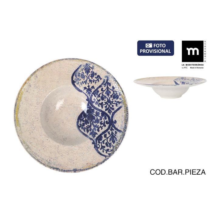 Inde Plato Pasta y Risotto "Rhombus", Ø 28 cm, 6.8 cm de alto, 853 g, porcelana (6 Unidades) Inde Plato Pasta y Risotto "Rhombus", Ø 28 cm, 6.8 cm de alto, 853 g, porcelana (6 Unidades)