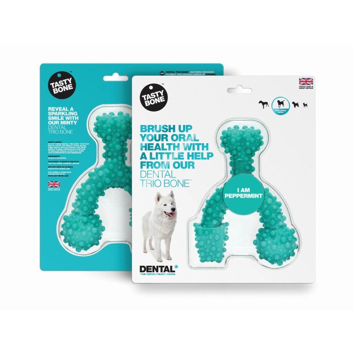 Tasty Bone - Hueso Dental Trio Menta Grande para Perros