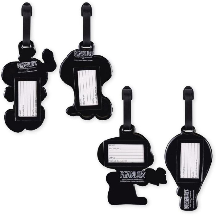 Peanuts Set 4 Etiquetas de Equipaje Snoopy de Silicona 2