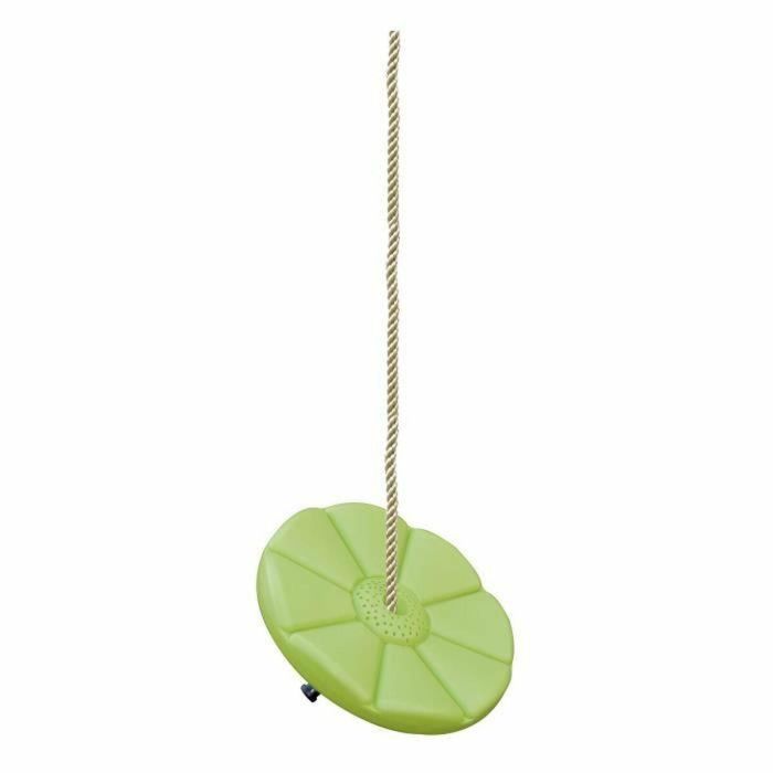 TRIGANO Asiento columpio de plástico ajustable con cuerda de polipropileno para pórticos 1,9 a 2,5 m - Verde