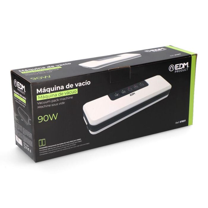 Edm Máquina de vacío 90W, 5 funciones, compatible con bolsas EDM (ref. 07587), blanco/negro 4