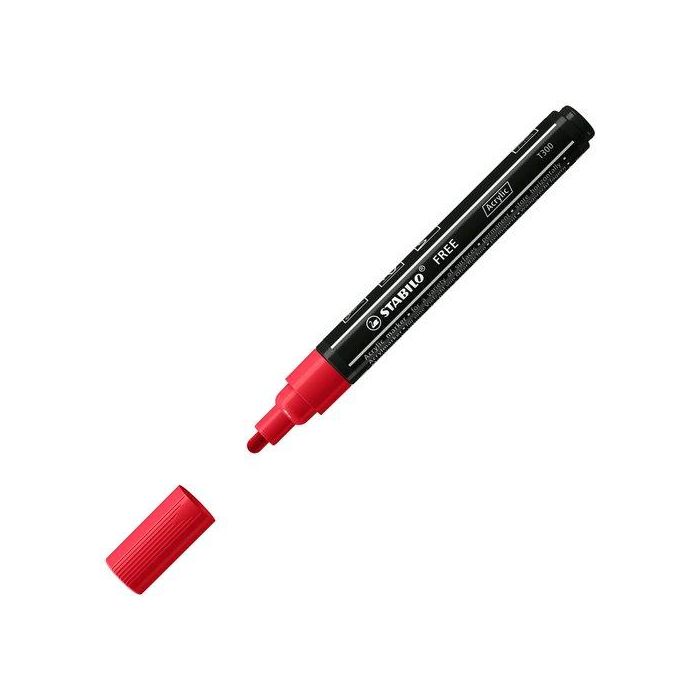 Marcador Acrylic Stabilo Free T300 Arty Line 2-3 Mm Carmin (748) 5 unidades