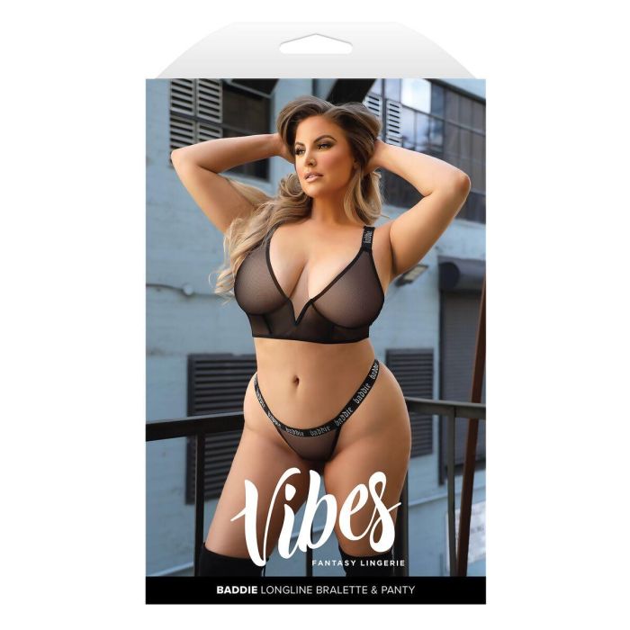 Conjunto de Lencería Fantasy Lingerie Negro (Queen size)