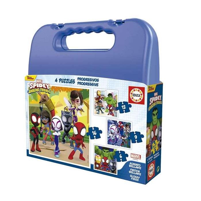 Educa Puzzles Progresivos 6-9-12-16 Piezas Spidey y sus Increíbles Amigos en Maletín 7