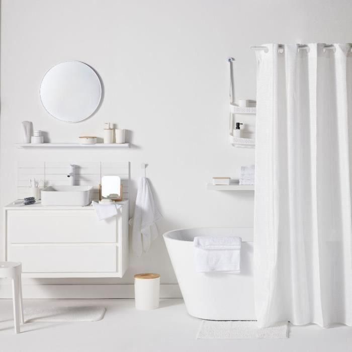 Today TOD3574641271275 Conjunto de ducha con Cesta, Tapete y Cortina - Blanco 3