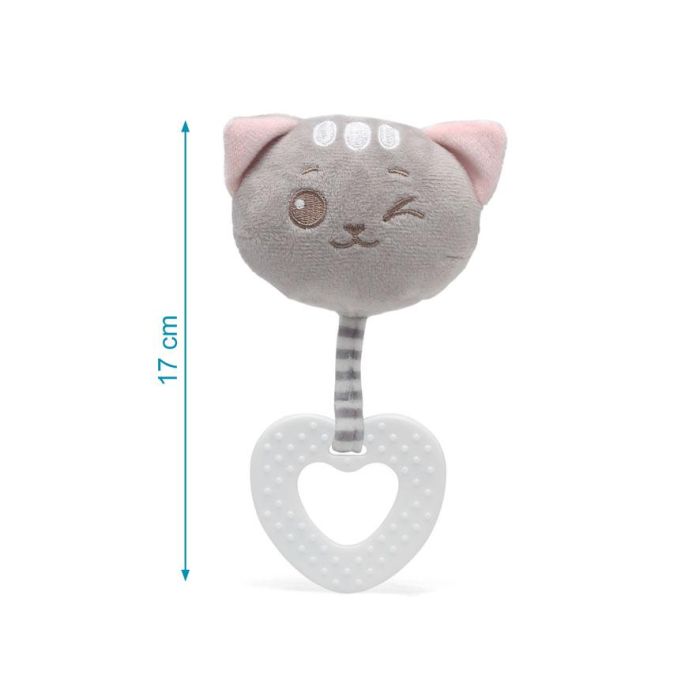 KioKids Mordedor Peluche Gatito Rosa con Silicona para Bebés +3 Meses - Alivia Dentición y Masajea Encías Colección Dolci Amici 3 KioKids Mordedor Peluche Gatito Rosa con Silicona para Bebés +3 Meses - Alivia Dentición y Masajea Encías Colección Dolci Amici 3