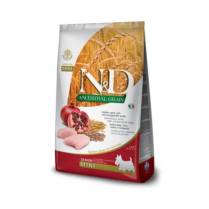 Farmina N&D Dog Senior Ancestral Mini Pollo 2,5 kg - Gama Natural&Delicious Farmina N&D Dog Senior Ancestral Mini Pollo 2,5 kg - Gama Natural&Delicious