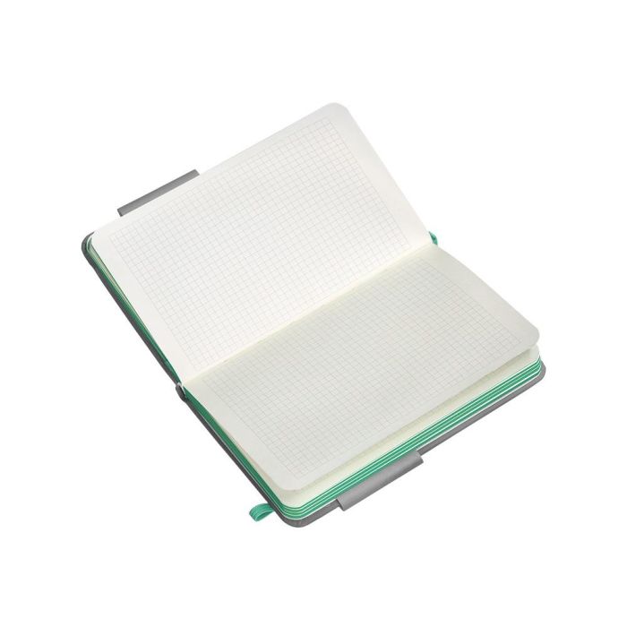 Cuaderno Con Gomilla Antartik Notes Tapa Dura A6 Hojas Cuadricula Gris Y Turquesa 100 Hojas 80 gr Fsc 8