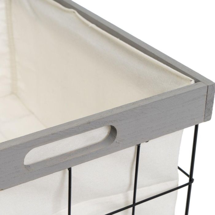 Juego de Cestos Gris Poliéster Hierro Madera MDF 800 ml 2 L 3 L 6 L 1,2 L 42 x 31 x 54 cm 3 Juego de Cestos Gris Poliéster Hierro Madera MDF 800 ml 2 L 3 L 6 L 1,2 L 42 x 31 x 54 cm 3