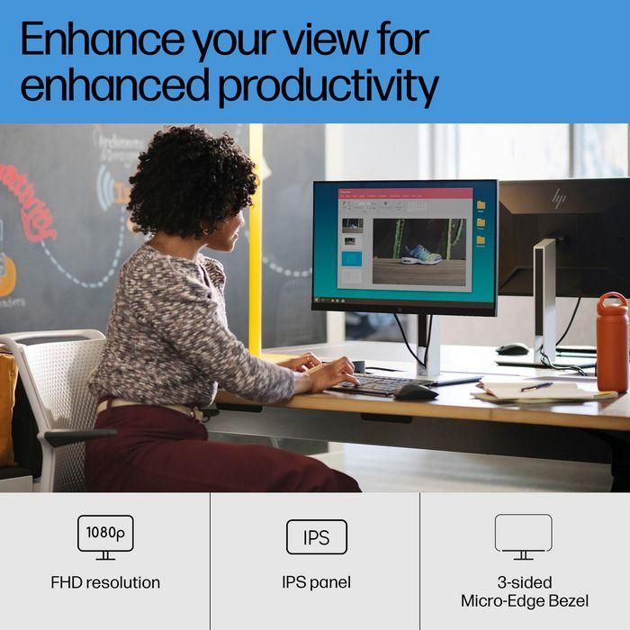 HP 60.5cm (23.8") Full HD 1920 x 1080 IPS, 16:9, 250cd/m², 5ms, 178°/178°, 1000:1 6 HP 60.5cm (23.8") Full HD 1920 x 1080 IPS, 16:9, 250cd/m², 5ms, 178°/178°, 1000:1 6
