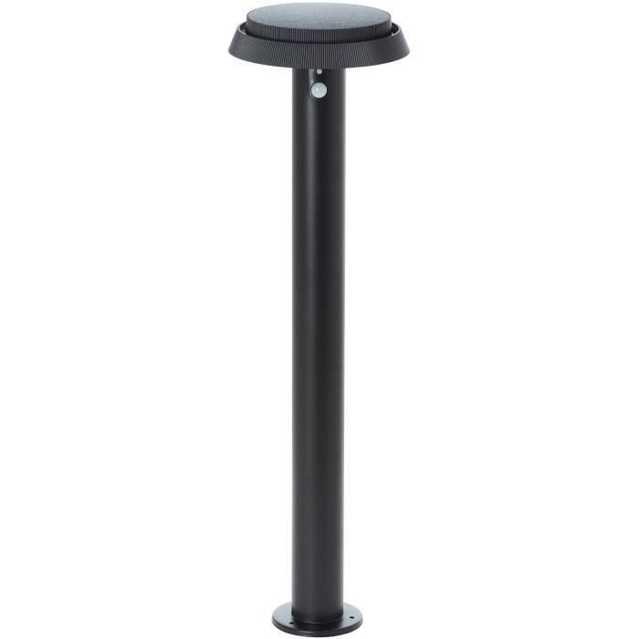 Brilliant BRI4004353437847 Poste de Exterior LED y Solar con Detector de Movimiento, Metal y Plástico, 4W, Negro