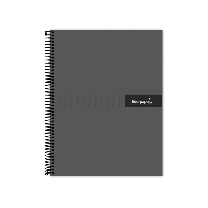 Cuaderno Espiral Liderpapel A4 Crafty Tapa Forrada 80H 90 gr Cuadro 4 mm Con Margen Color Negro 5 unidades 2