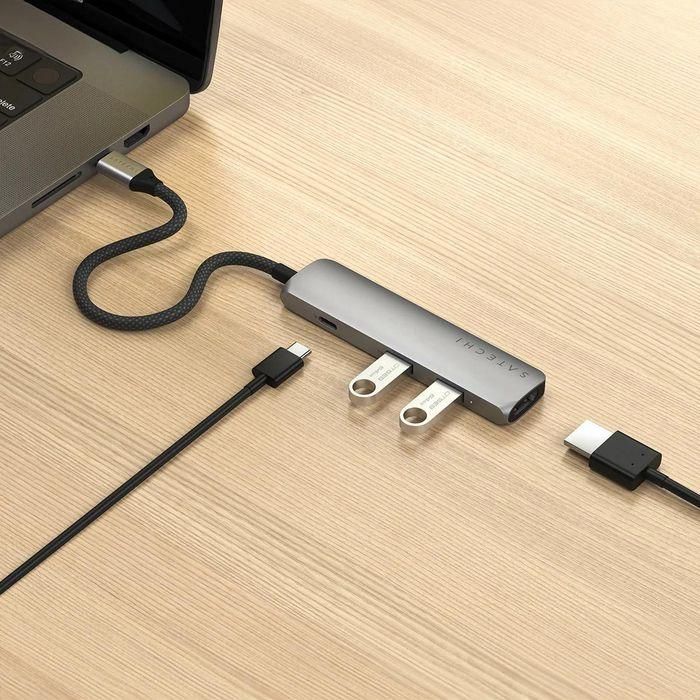 Satechi Adaptador multipuerto Slim 4 en 1 USB-C con 4K HDMI y USB 3.0, 10 Gbps, Space Grey 6 Satechi Adaptador multipuerto Slim 4 en 1 USB-C con 4K HDMI y USB 3.0, 10 Gbps, Space Grey 6