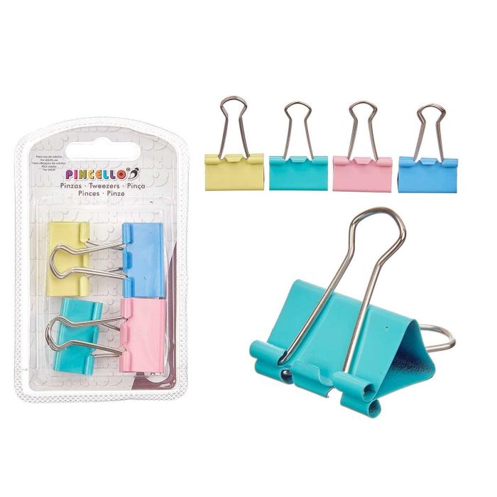 Set 4 Pinzas Clip Color Pastel Grd Pincello 7X12CM (24 Unidades) Set 4 Pinzas Clip Color Pastel Grd Pincello 7X12CM (24 Unidades)