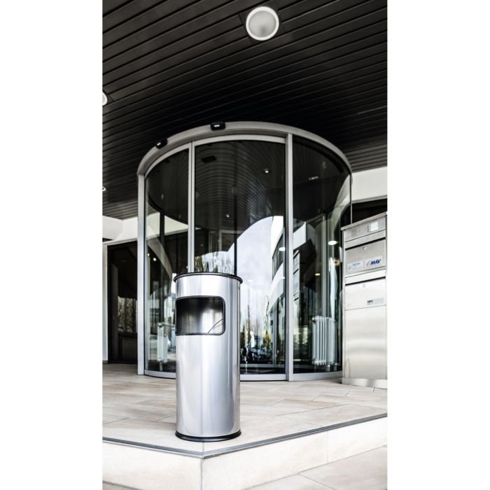 DURABLE Papierkorb Metall mit Ascher rund silber 8 DURABLE Papierkorb Metall mit Ascher rund silber 8