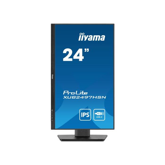 Iiyama XUB2497HSN-B2 Pantalla de 24'' IPS Full HD con USB-C Dock, RJ45, Ajuste de Altura y Pivote 1