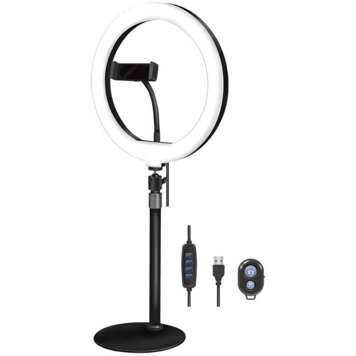 LogiLink Anillo de Luz para Smartphone con Trípode y Control Remoto Ø 25cm 0 LogiLink Anillo de Luz para Smartphone con Trípode y Control Remoto Ø 25cm 0