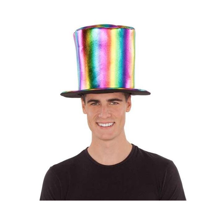 My Other Me Sombrero de Copa Alta Rainbow 100% Poliéster Multicolor Talla 58 para Adulto 1 My Other Me Sombrero de Copa Alta Rainbow 100% Poliéster Multicolor Talla 58 para Adulto 1