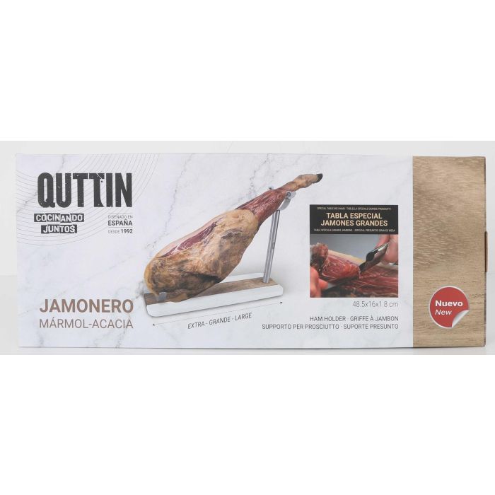 Soporte Jamonero de Mármol y Acacia Quttin (3 Unidades) 1 Soporte Jamonero de Mármol y Acacia Quttin (3 Unidades) 1