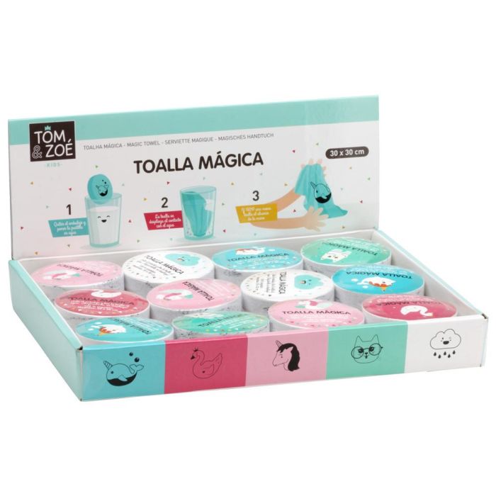 Tom et Zoe Toalla Mágica 30x30 cm 100% Algodón Comprimida 3