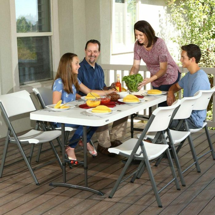 Mesa Plegable Lifetime Blanco Rectangular Acero Plástico 183 x 76 cm 2 Mesa Plegable Lifetime Blanco Rectangular Acero Plástico 183 x 76 cm 2